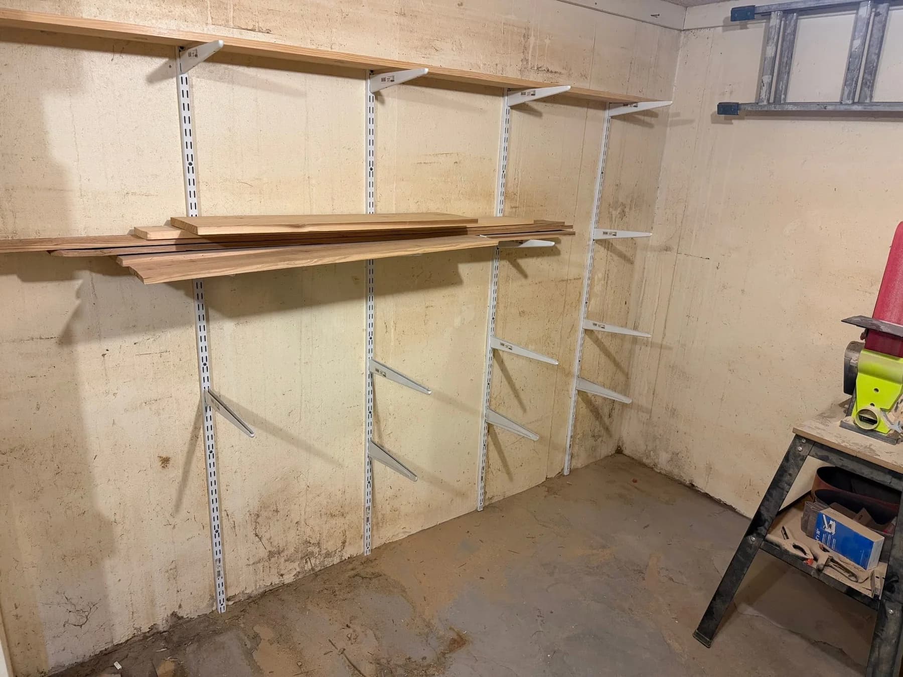 Interior shelving area ready for a cleanout